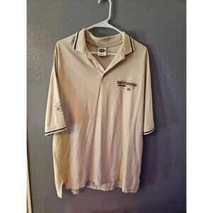 Harley-Davidson Men Beige Pima cotton Lafayette,LA Polo Shirt 2X (A273)